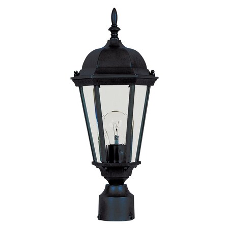 Maxim One Light Black Clear Glass Post Light 1001BK